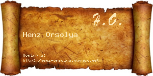 Henz Orsolya névjegykártya